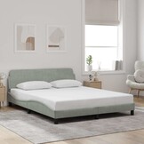 Lichtgrijs Fluwelen Bedframe 160x200 cm - 35% Korting