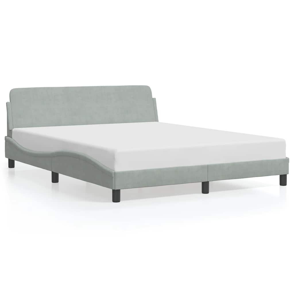 Lichtgrijs Fluwelen Bedframe 160x200 cm - 35% Korting
