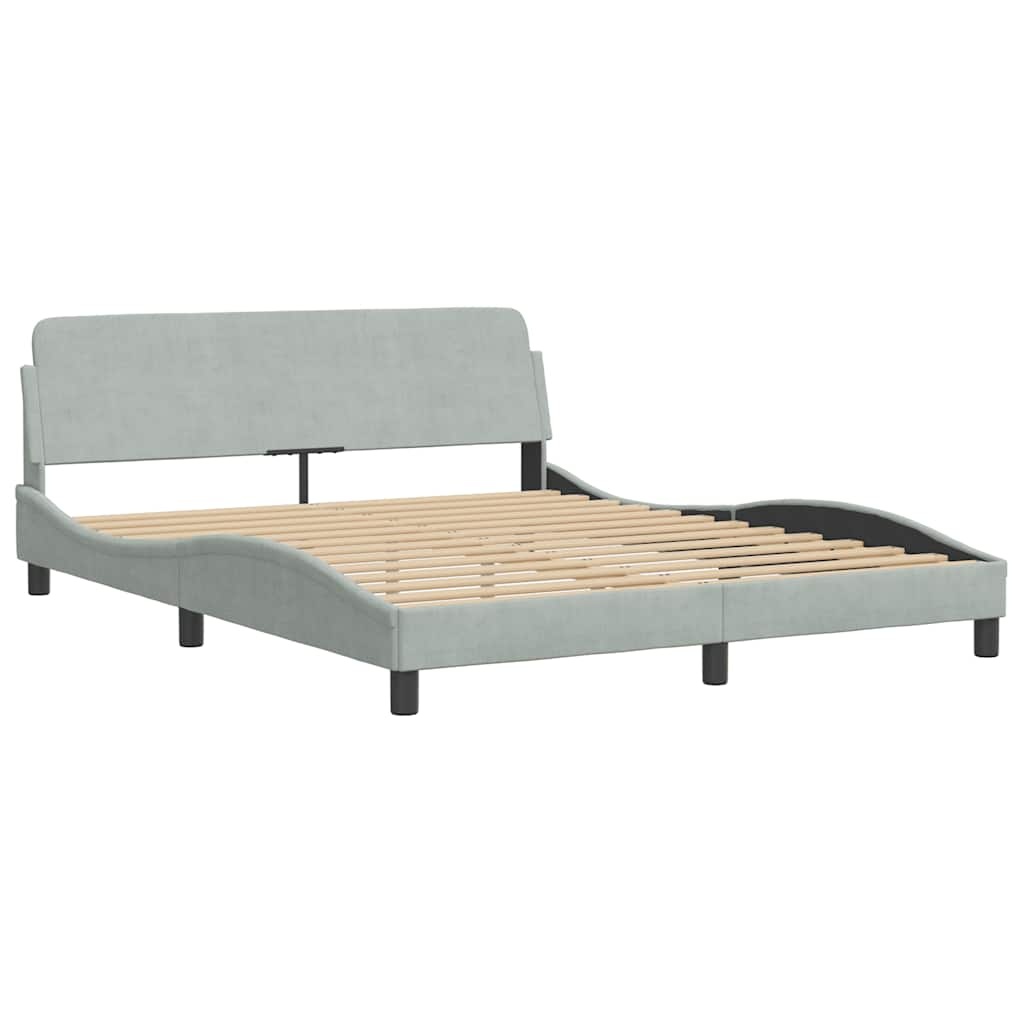 Lichtgrijs Fluwelen Bedframe 160x200 cm - 35% Korting
