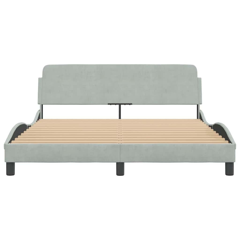 Lichtgrijs Fluwelen Bedframe 160x200 cm - 35% Korting