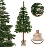 Kunstkerstboom 180 cm met Grenen Stam & Dennenappels - 34% Korting!