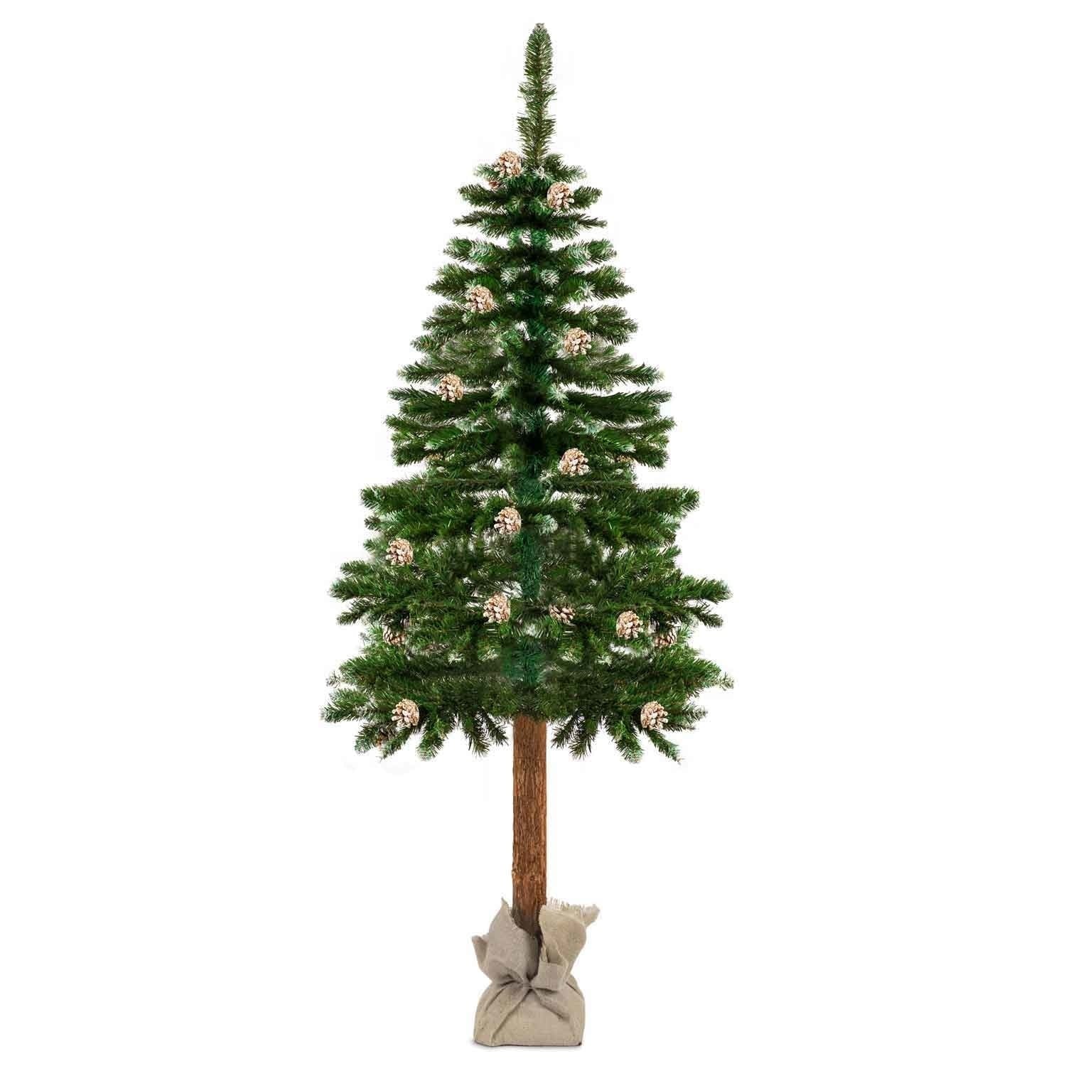Kunstkerstboom 180 cm met Grenen Stam & Dennenappels - 34% Korting!