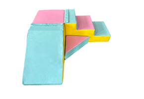 Schuimglijbaan Bouwstenen Set 40cm | Pastel Kleuren | Klim & Speelplezier