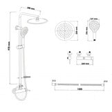 Doucheset Zwart met Regendouche 25cm & Handdouche | 34% Korting