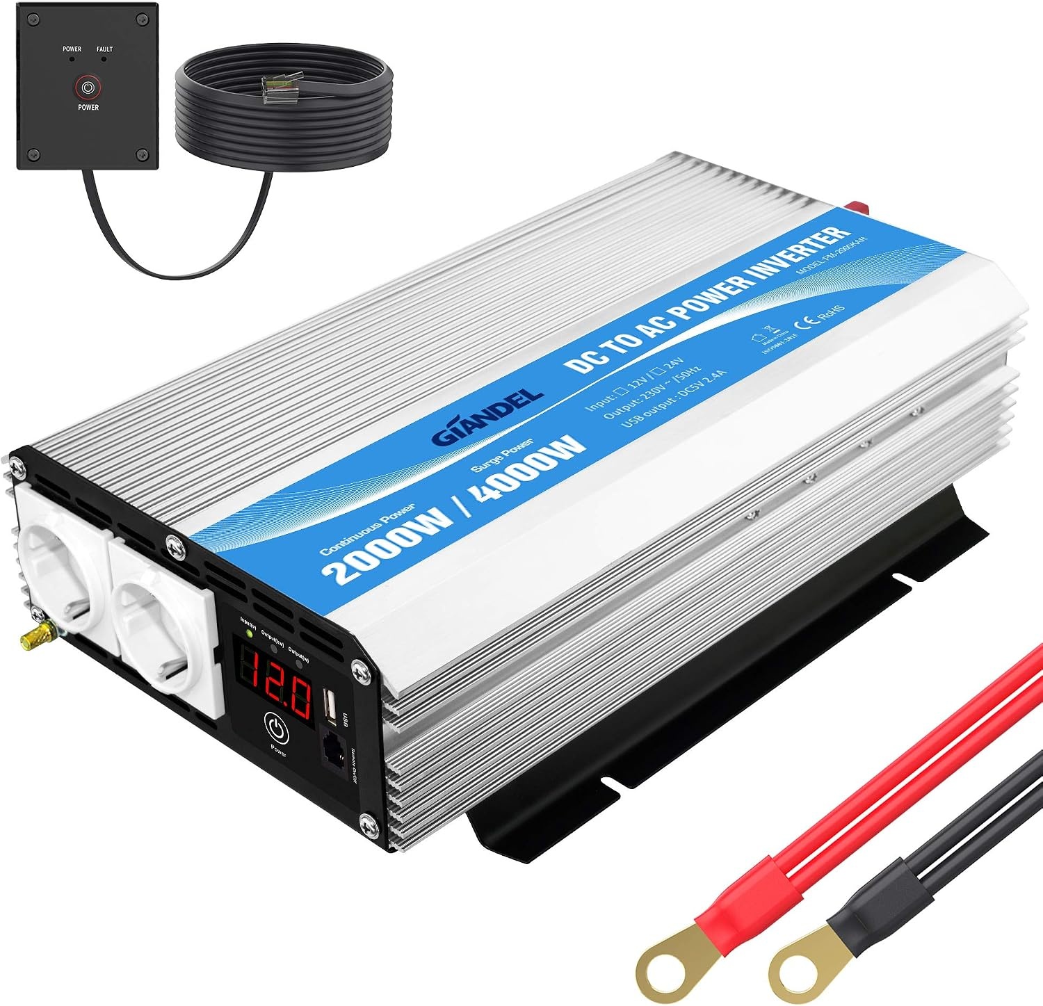 2000W Camper/Vrachtwagen Omvormer 12V naar 230V | 34% Korting