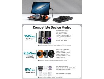 4-in-1 Laadstation: Telefoon, Horloge, Oordopjes & Tablet (34% Korting!)