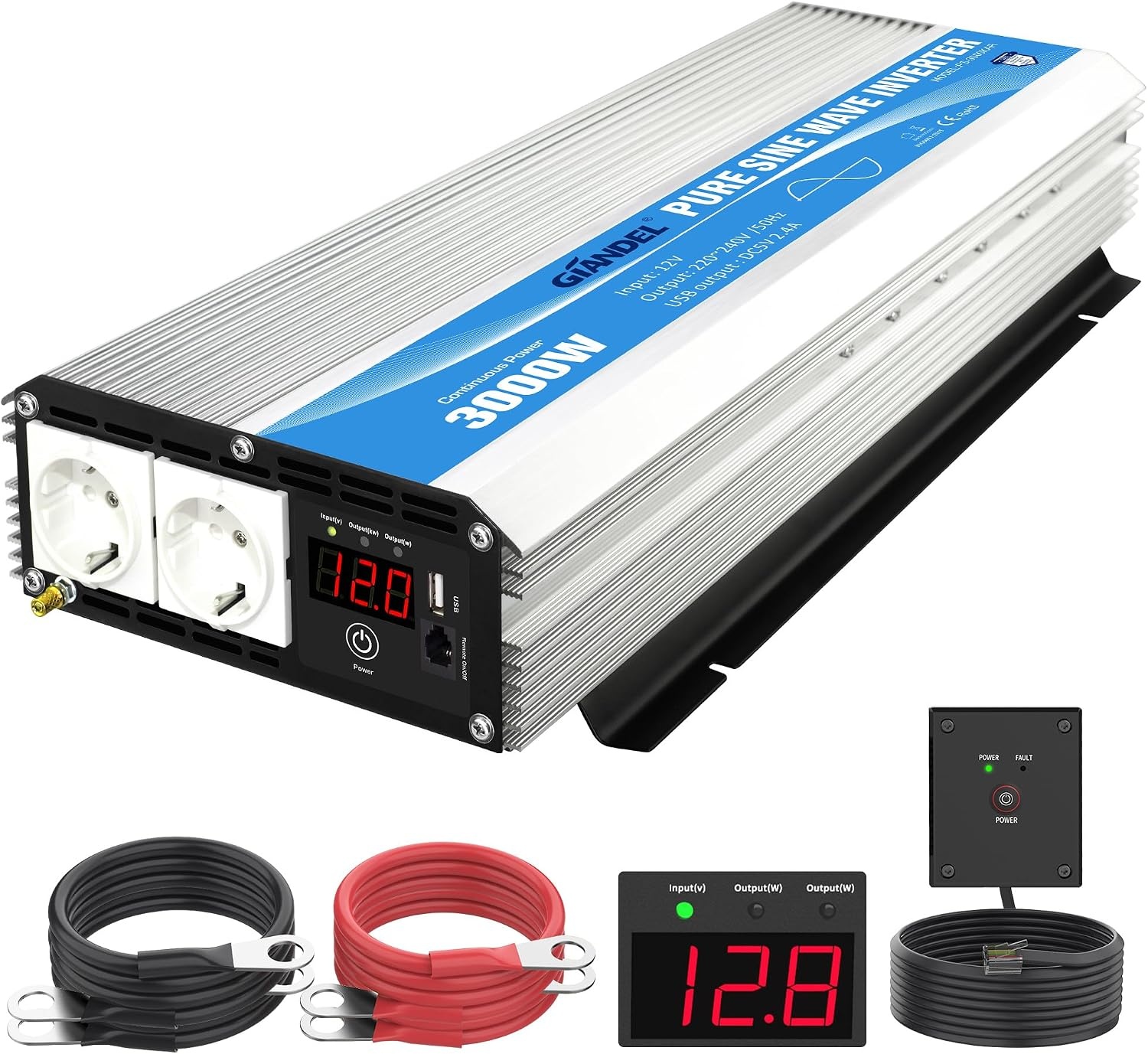 Zuivere Sinus Omvormer 3000W met Korting - Ideaal voor Outdoor & Noodgevallen