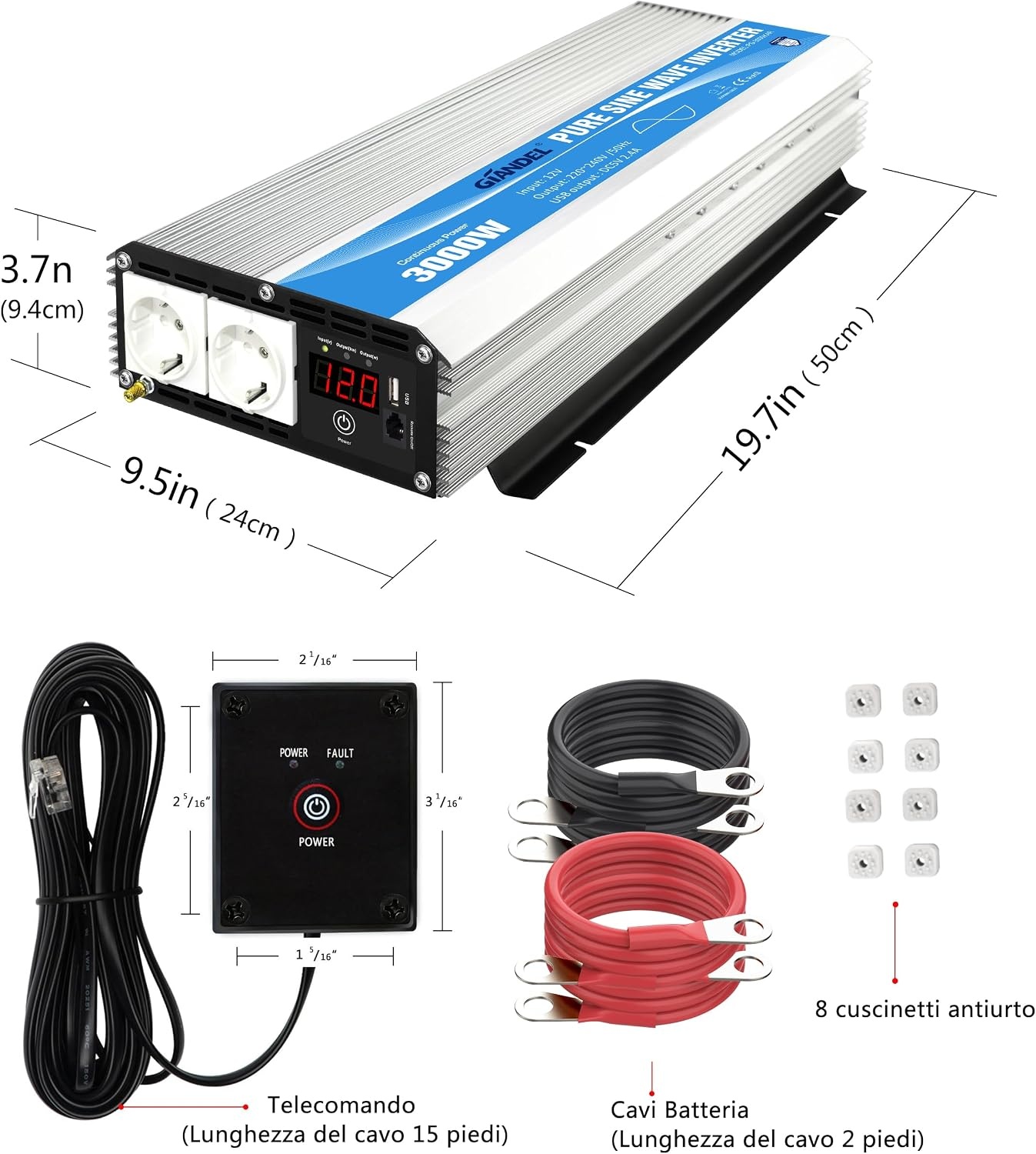 Zuivere Sinus Omvormer 3000W met Korting - Ideaal voor Outdoor & Noodgevallen