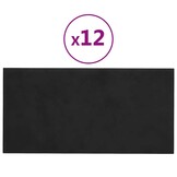 VidaXL Wandpanelen Zwart Fluweel - 12 stuks - 34% Korting