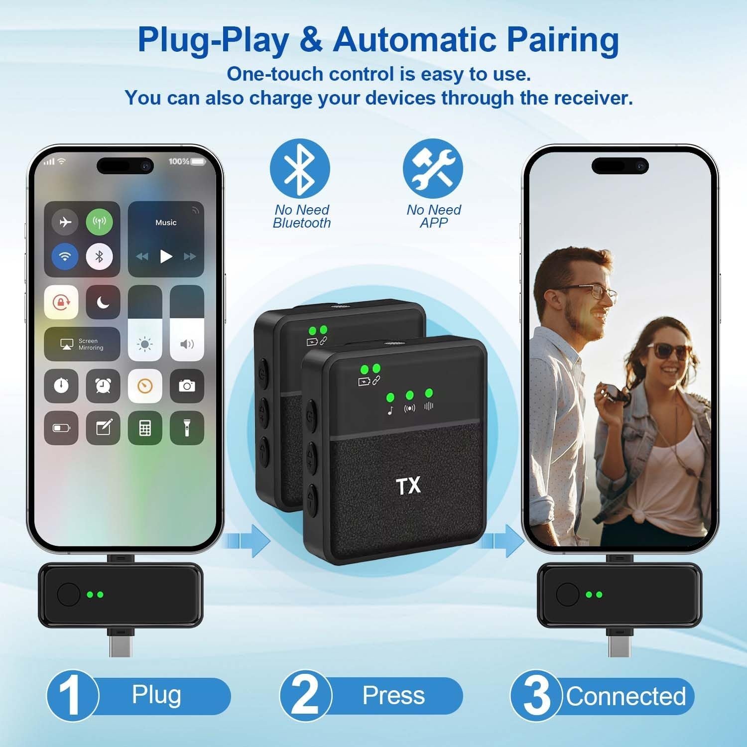 Draadloze Lavalier Microfoon voor iPhone/Android/Camera - 58% Korting