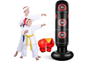 Staande Bokszak Kinderen 160cm met Bokshandschoenen | 3-12 Jaar | 39% Korting