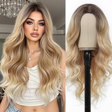 Pruik Lang Golvend Blond Ombre Synthetisch 33% Korting
