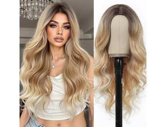 Pruik Lang Golvend Blond Ombre Synthetisch 33% Korting