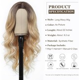 Pruik Lang Golvend Blond Ombre Synthetisch 33% Korting