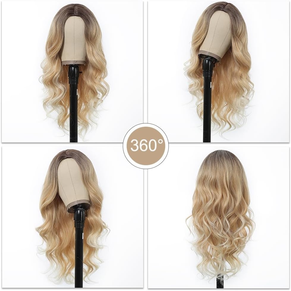Pruik Lang Golvend Blond Ombre Synthetisch 33% Korting