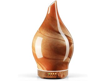 Aroma Diffuser Luchtbevochtiger 150ml - Handgeblazen Glas & 7 Kleuren LED - 34% Korting
