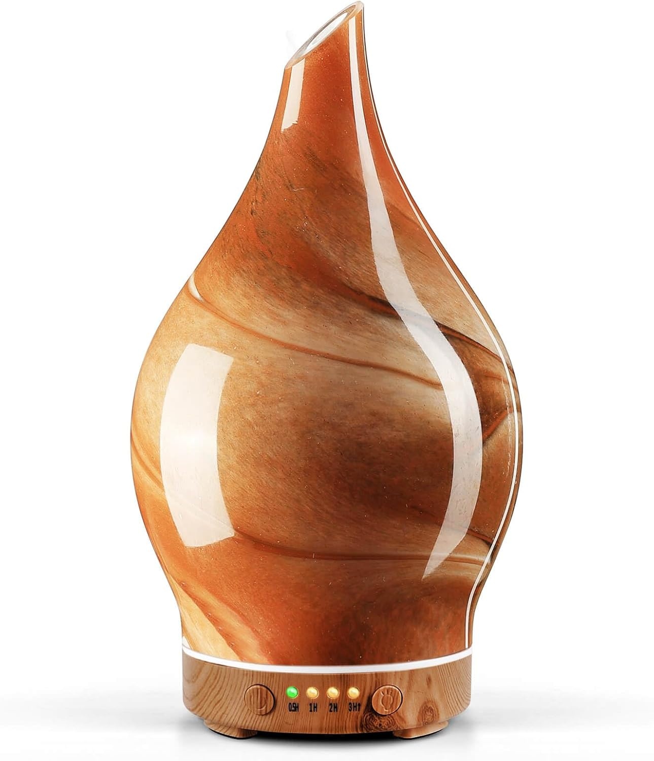 Aroma Diffuser Luchtbevochtiger 150ml - Handgeblazen Glas & 7 Kleuren LED - 34% Korting