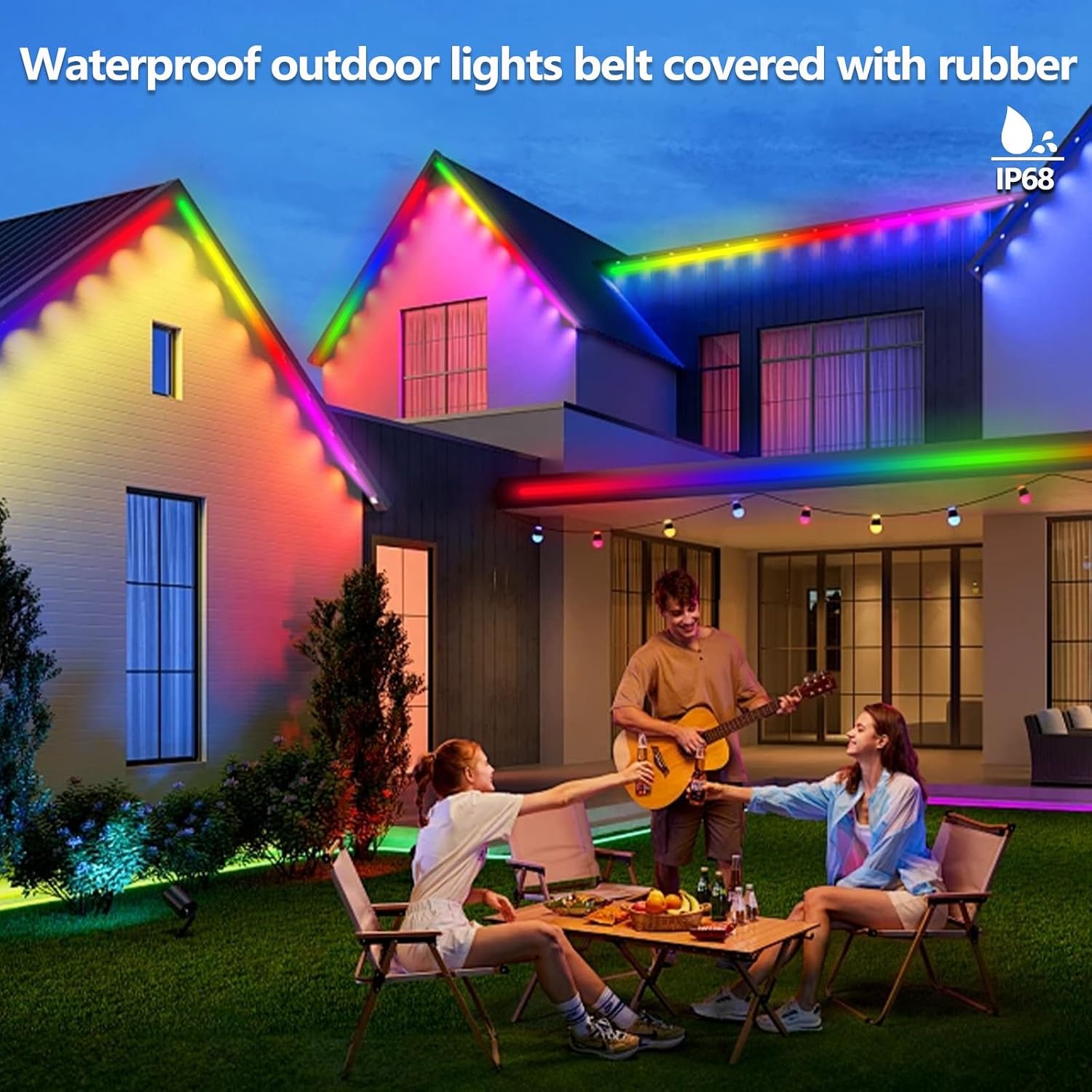 Ledstrip Buiten 30m RGB+IC IP68 Waterdicht met App Bediening - 34% Korting