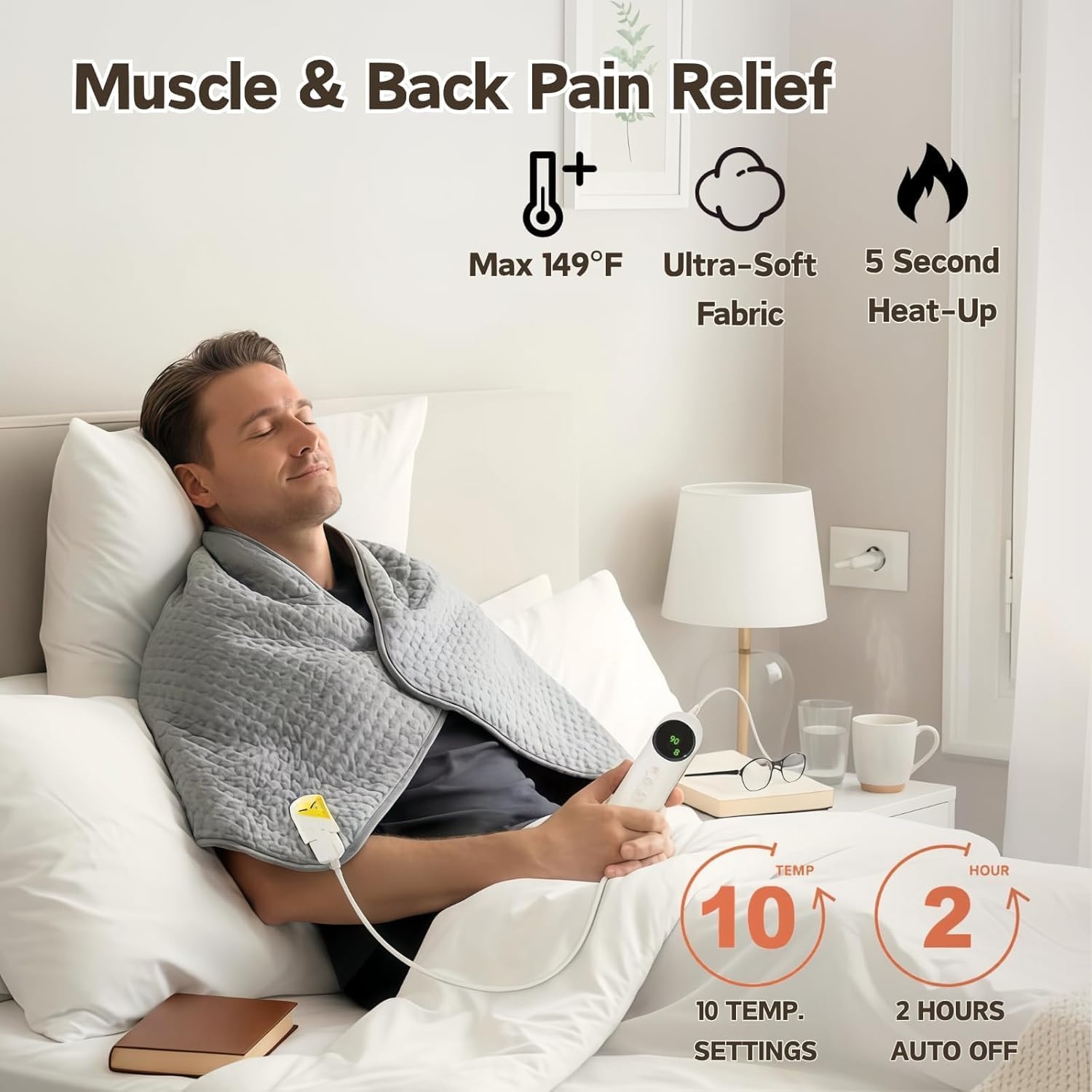 XXL Elektrisch Warmtekussen 100x50 cm met 10 Warmtestanden | 34% Korting