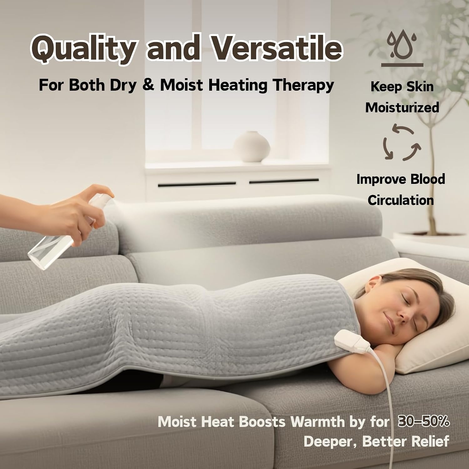 XXL Elektrisch Warmtekussen 100x50 cm met 10 Warmtestanden | 34% Korting