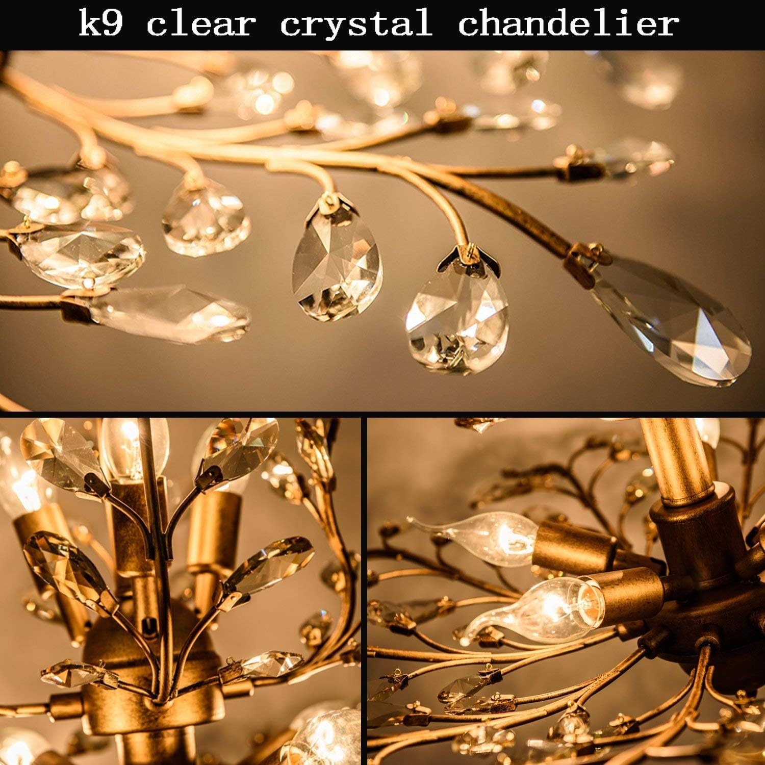 Kristallen Kroonluchter Vintage Goud 8-Lichts - 35% Korting