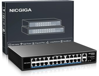 24-Poorts PoE+ Switch 400W met 2x Gigabit Uplink - 34% Korting