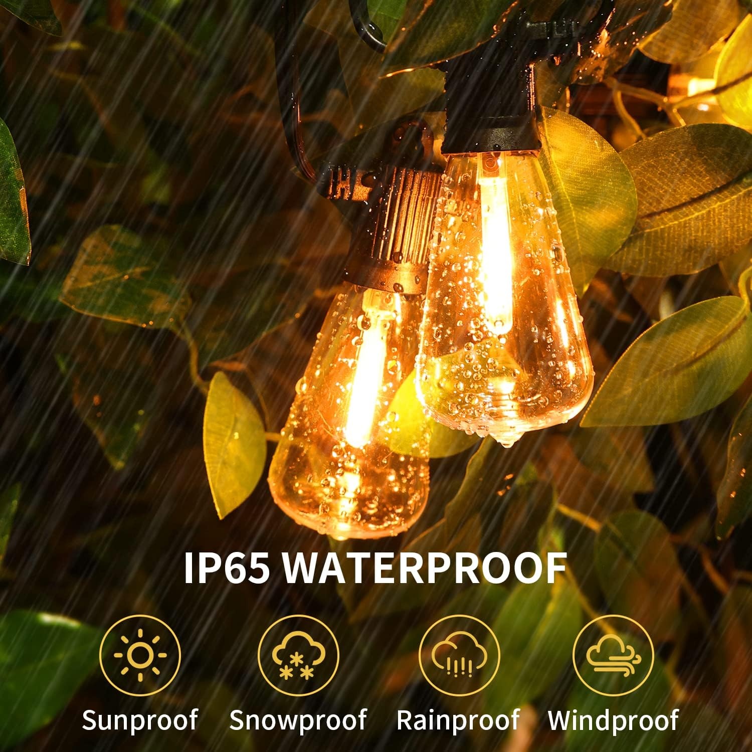 Lichtsnoer Buiten & Binnen 45m - 63 LED Lampen Warmwit - 34% Korting!