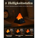 Nachtlampje Vulkaan LED Zwart | Dimbaar | Timer | Oplaadbaar | 42% Korting