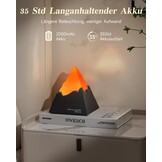 Nachtlampje Vulkaan LED Zwart | Dimbaar | Timer | Oplaadbaar | 42% Korting