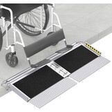 Opvouwbare Rolstoeloprit 61cm | 363kg | Aluminium Antislip met Handvat