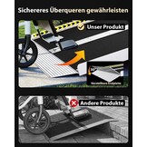 Opvouwbare Rolstoeloprit Aluminium - 61 cm - 363 kg draagvermogen - 34% Korting