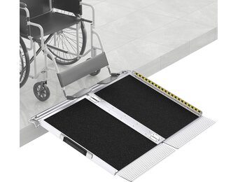 Opvouwbare Rolstoeloprit Aluminium - 61 cm | 363 kg Draagvermogen | Antislip