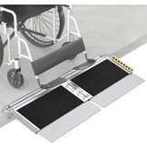 Opvouwbare Rolstoeloprit Aluminium - 61 cm | 363 kg Draagvermogen | Antislip