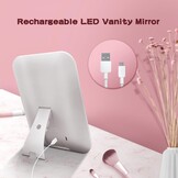 Vierkante LED Make-upspiegel 3 Lichtkleuren, Dimbaar & Geheugenfunctie - 34% Korting