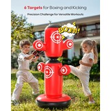 Staande Bokszak Kinderen 6-14 Jaar | 360° Draaibaar | 64 Inch | Incl. Handschoenen & Pomp | 33% Korting