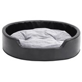 Hondenmand 79x70x19 cm Pluche & Kunstleer Zwart/Grijs - 59% Korting