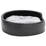 Hondenmand 79x70x19 cm Pluche & Kunstleer Zwart/Grijs - 59% Korting
