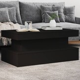 Salontafel met LED-verlichting - Zwart - 90x50x40 cm - 54% Korting