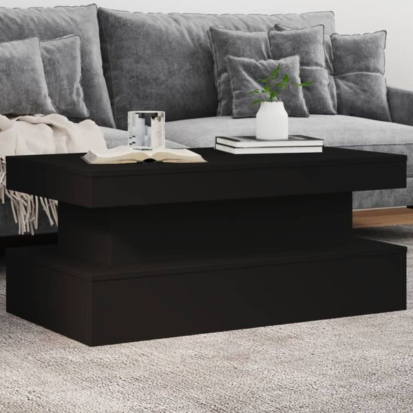 Salontafel met LED-verlichting - Zwart - 90x50x40 cm - 54% Korting