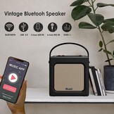 Retro Bluetooth Speaker 20W Goud/Zwart - 29% Korting