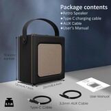 Retro Bluetooth Speaker 20W Goud/Zwart - 29% Korting