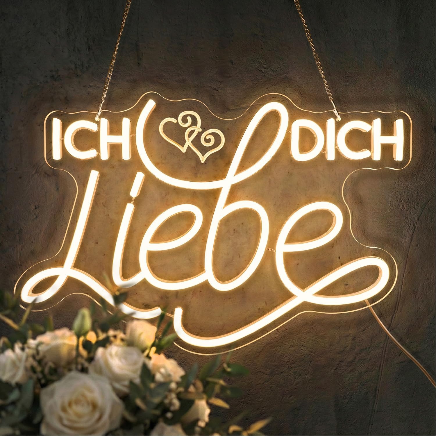 LED Neonlicht 'Ich liebe Dich' 58% Korting | Warmwit, 40x26cm