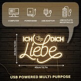 LED Neonlicht 'Ich liebe Dich' 58% Korting | Warmwit, 40x26cm