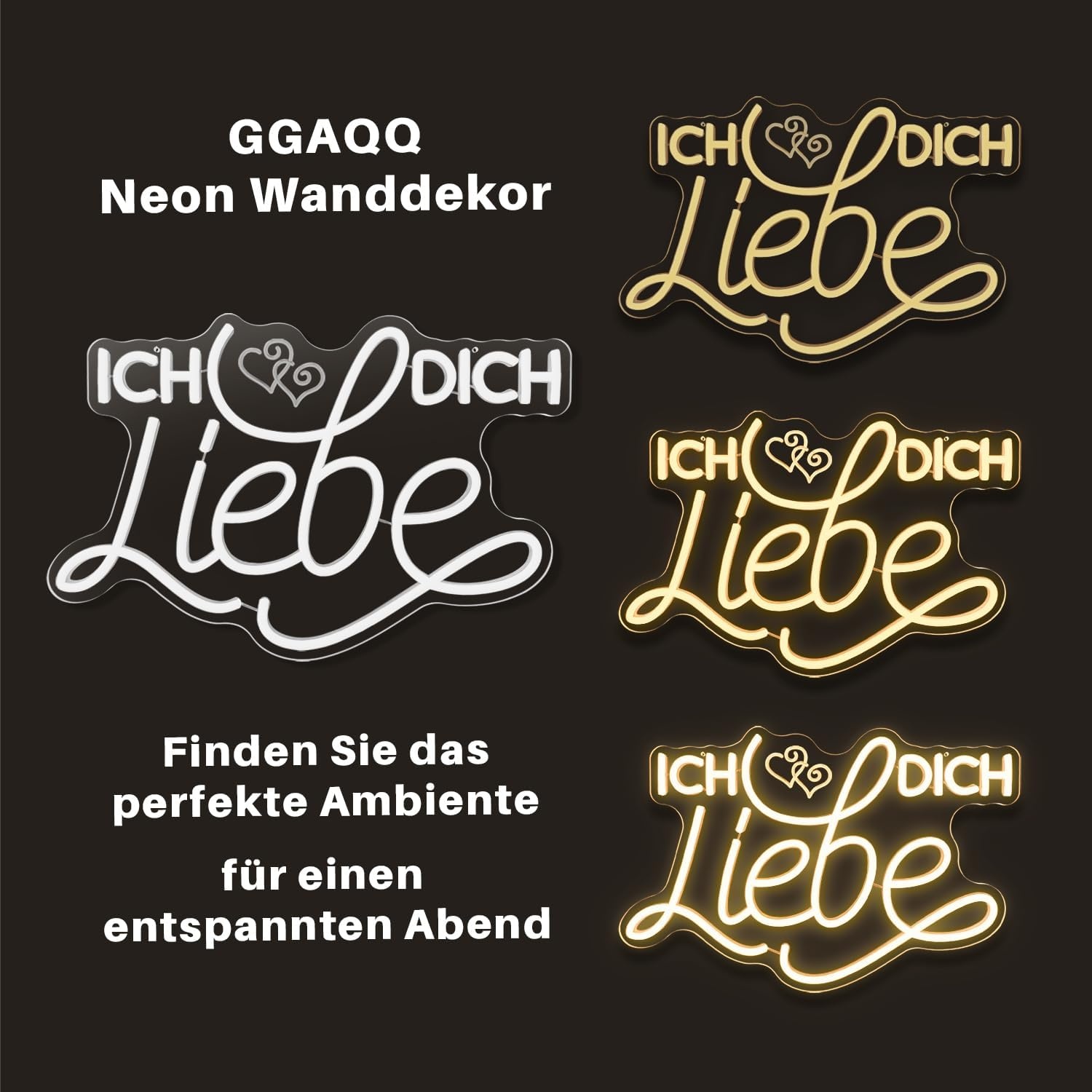 LED Neonlicht 'Ich liebe Dich' 58% Korting | Warmwit, 40x26cm