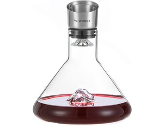Wijnkaraf met beluchter 1500ml - Besneeuwd bergdesign - 34% Korting