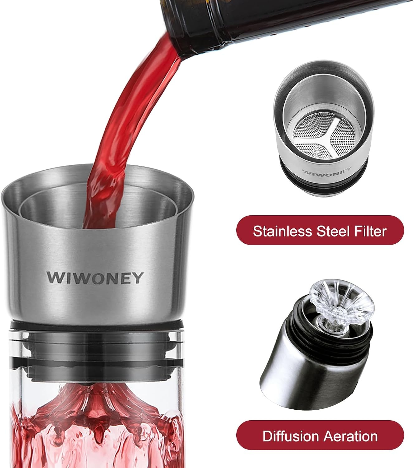 Wijnkaraf 1.5L met Beluchter | Besneeuwd Bergdesign | 59% Korting