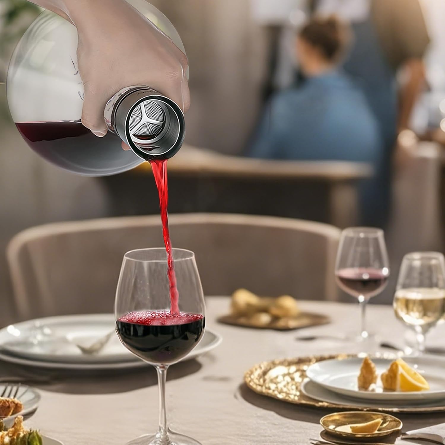 Wijnkaraf 1.5L met Beluchter | Besneeuwd Bergdesign | 59% Korting