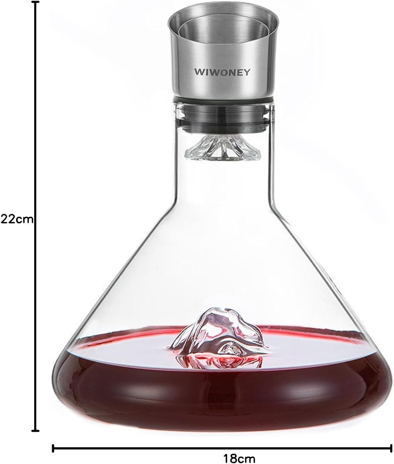 Wijnkaraf 1.5L met Beluchter | Besneeuwd Bergdesign | 59% Korting