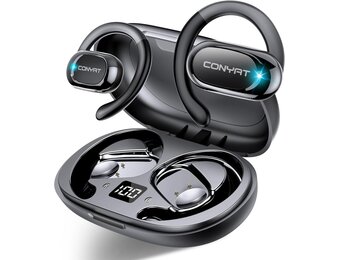 Open-Ear Sport Koptelefoon: 58u Speeltijd, Bluetooth 5.4, IPX7 (Zwart) - 28% Korting!
