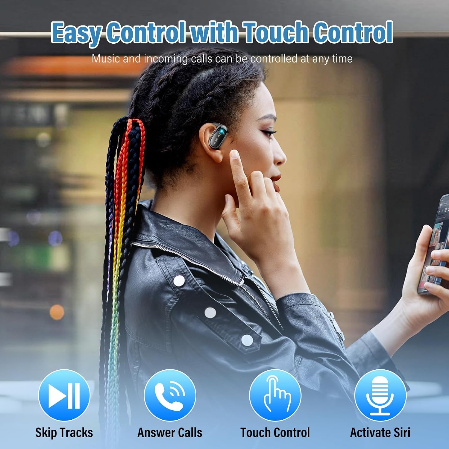 Open-Ear Sport Koptelefoon: 58u Speeltijd, Bluetooth 5.4, IPX7 (Zwart) - 28% Korting!